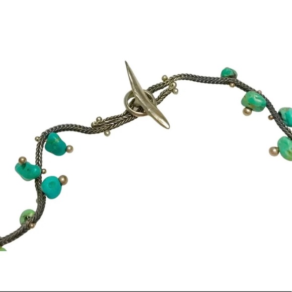 Twist Turquoise & Sterling Silver Necklace! - Picture 4 of 7